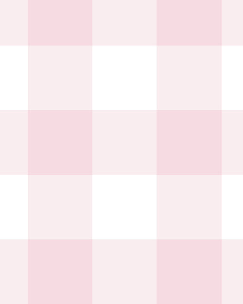 Large Gingham Check Light Pink Wallpaper
