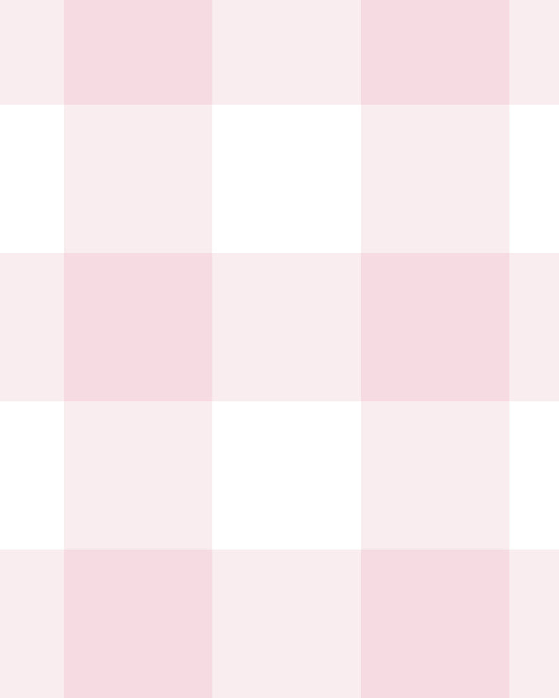 Large Gingham Check Light Pink Wallpaper