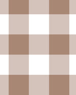 Large Gingham Check Chocolate Brown Wallpaper