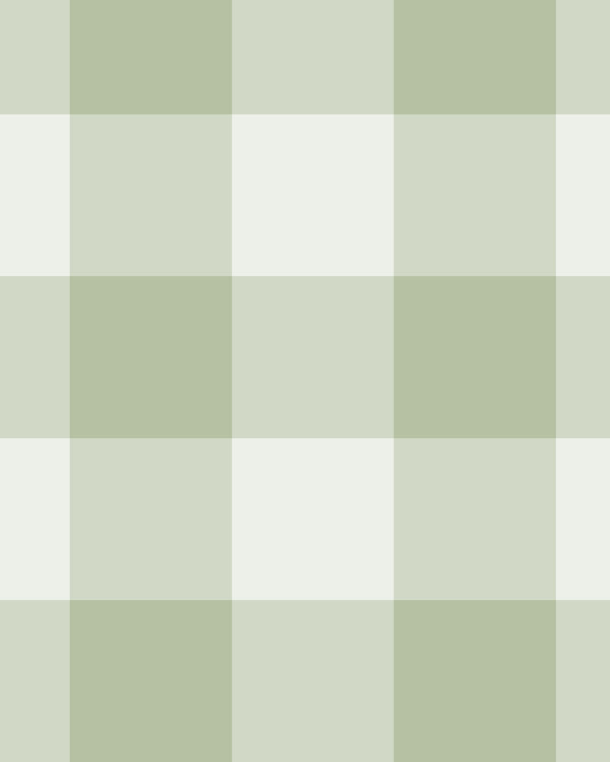 Large Gingham Check Sage Green Wallpaper