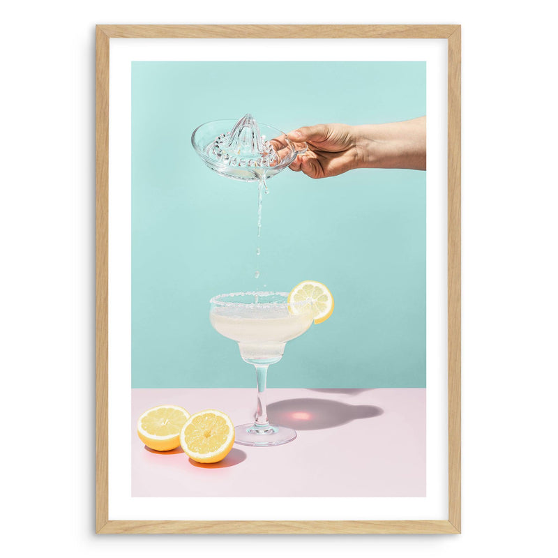 Lemon Margarita Art Print-PRINT-Olive et Oriel-Olive et Oriel-A5 | 5.8" x 8.3" | 14.8 x 21cm-Oak-With White Border-Buy-Australian-Art-Prints-Online-with-Olive-et-Oriel-Your-Artwork-Specialists-Austrailia-Decorate-With-Coastal-Photo-Wall-Art-Prints-From-Our-Beach-House-Artwork-Collection-Fine-Poster-and-Framed-Artwork