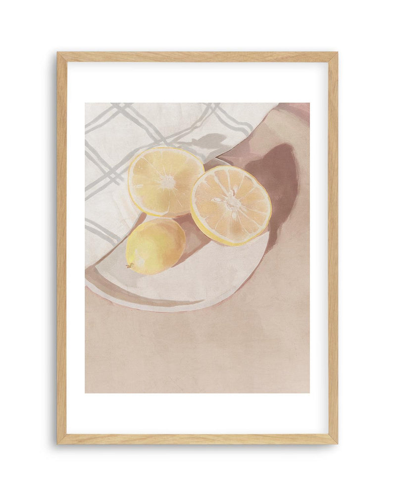 Lemons Art Print-PRINT-Olive et Oriel-Olive et Oriel-A5 | 5.8" x 8.3" | 14.8 x 21cm-Oak-With White Border-Buy-Australian-Art-Prints-Online-with-Olive-et-Oriel-Your-Artwork-Specialists-Austrailia-Decorate-With-Coastal-Photo-Wall-Art-Prints-From-Our-Beach-House-Artwork-Collection-Fine-Poster-and-Framed-Artwork