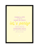 Let's Party Art Print-PRINT-Olive et Oriel-Olive et Oriel-A5 | 5.8" x 8.3" | 14.8 x 21cm-Black-With White Border-Buy-Australian-Art-Prints-Online-with-Olive-et-Oriel-Your-Artwork-Specialists-Austrailia-Decorate-With-Coastal-Photo-Wall-Art-Prints-From-Our-Beach-House-Artwork-Collection-Fine-Poster-and-Framed-Artwork