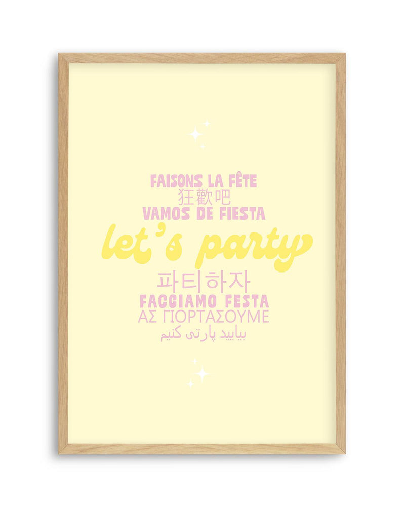 Let's Party Art Print-PRINT-Olive et Oriel-Olive et Oriel-A5 | 5.8" x 8.3" | 14.8 x 21cm-Oak-With White Border-Buy-Australian-Art-Prints-Online-with-Olive-et-Oriel-Your-Artwork-Specialists-Austrailia-Decorate-With-Coastal-Photo-Wall-Art-Prints-From-Our-Beach-House-Artwork-Collection-Fine-Poster-and-Framed-Artwork