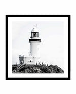 Lighthouse Byron Bay | SQ Art Print-PRINT-Olive et Oriel-Olive et Oriel-70x70 cm | 27.5" x 27.5"-Black-With White Border-Buy-Australian-Art-Prints-Online-with-Olive-et-Oriel-Your-Artwork-Specialists-Austrailia-Decorate-With-Coastal-Photo-Wall-Art-Prints-From-Our-Beach-House-Artwork-Collection-Fine-Poster-and-Framed-Artwork