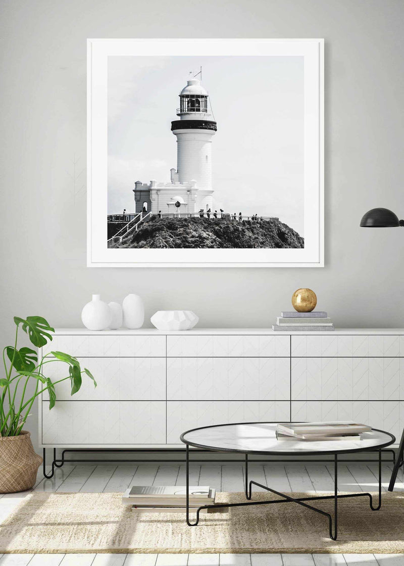 Lighthouse Byron Bay | SQ Art Print-PRINT-Olive et Oriel-Olive et Oriel-Buy-Australian-Art-Prints-Online-with-Olive-et-Oriel-Your-Artwork-Specialists-Austrailia-Decorate-With-Coastal-Photo-Wall-Art-Prints-From-Our-Beach-House-Artwork-Collection-Fine-Poster-and-Framed-Artwork