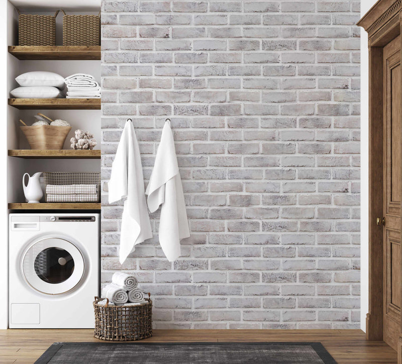 White PVC 3d Brick Wallpaper For Home