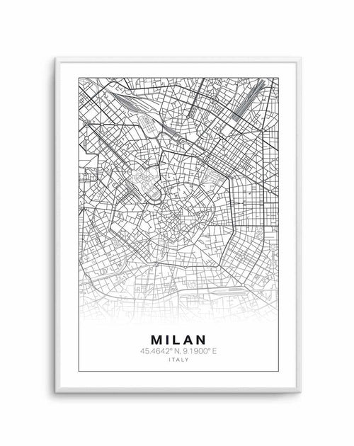 Line Art Map Of Milan Art Print-PRINT-Olive et Oriel-Olive et Oriel-A5 | 5.8" x 8.3" | 14.8 x 21cm-Unframed Art Print-With White Border-Buy-Australian-Art-Prints-Online-with-Olive-et-Oriel-Your-Artwork-Specialists-Austrailia-Decorate-With-Coastal-Photo-Wall-Art-Prints-From-Our-Beach-House-Artwork-Collection-Fine-Poster-and-Framed-Artwork