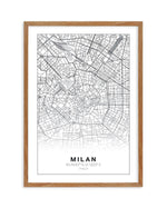 Line Art Map Of Milan Art Print-PRINT-Olive et Oriel-Olive et Oriel-50x70 cm | 19.6" x 27.5"-Walnut-With White Border-Buy-Australian-Art-Prints-Online-with-Olive-et-Oriel-Your-Artwork-Specialists-Austrailia-Decorate-With-Coastal-Photo-Wall-Art-Prints-From-Our-Beach-House-Artwork-Collection-Fine-Poster-and-Framed-Artwork