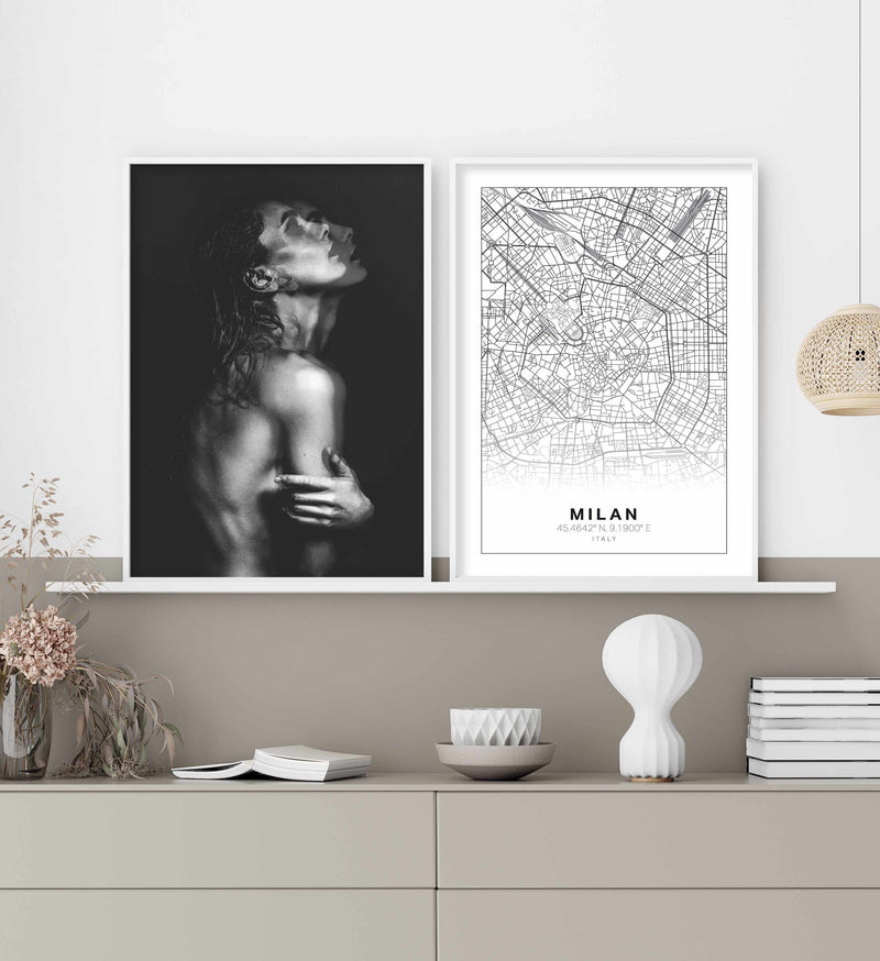 Line Art Map Of Milan Art Print-PRINT-Olive et Oriel-Olive et Oriel-Buy-Australian-Art-Prints-Online-with-Olive-et-Oriel-Your-Artwork-Specialists-Austrailia-Decorate-With-Coastal-Photo-Wall-Art-Prints-From-Our-Beach-House-Artwork-Collection-Fine-Poster-and-Framed-Artwork