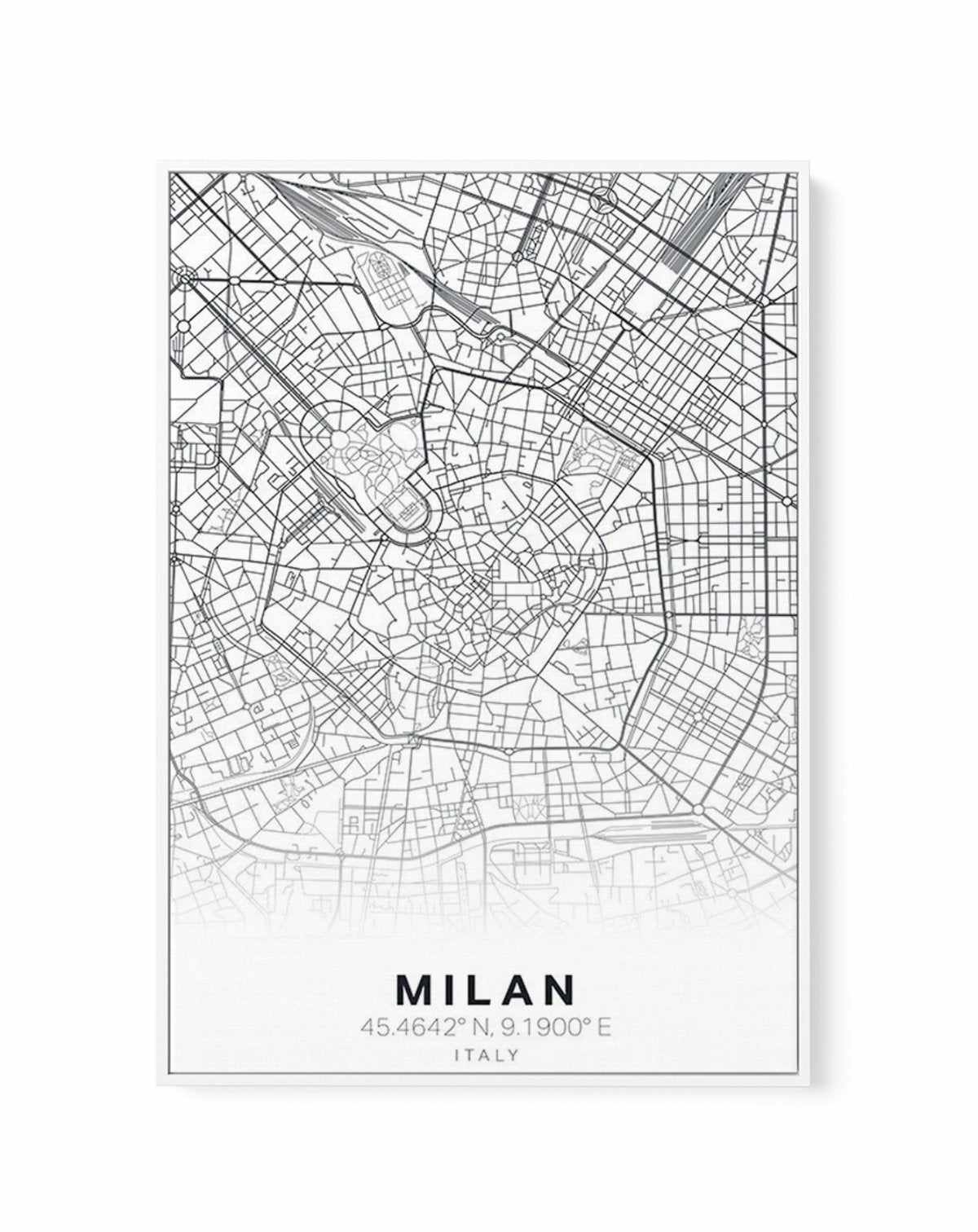 Line Art Map Of Milan | Framed Canvas-CANVAS-You can shop wall art online with Olive et Oriel for everything from abstract art to fun kids wall art. Our beautiful modern art prints and canvas art are available from large canvas prints to wall art paintings and our proudly Australian artwork collection offers only the highest quality framed large wall art and canvas art Australia - You can buy fashion photography prints or Hampton print posters and paintings on canvas from Olive et Oriel and have