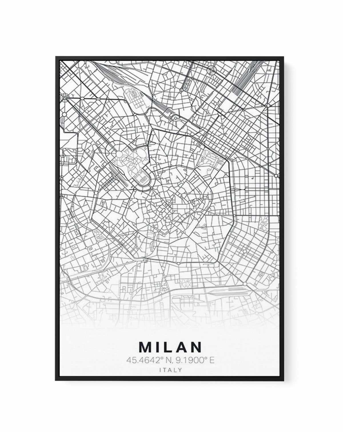 Line Art Map Of Milan | Framed Canvas-CANVAS-You can shop wall art online with Olive et Oriel for everything from abstract art to fun kids wall art. Our beautiful modern art prints and canvas art are available from large canvas prints to wall art paintings and our proudly Australian artwork collection offers only the highest quality framed large wall art and canvas art Australia - You can buy fashion photography prints or Hampton print posters and paintings on canvas from Olive et Oriel and have