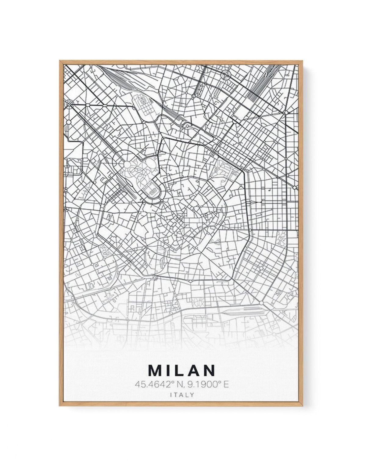 Line Art Map Of Milan | Framed Canvas-CANVAS-You can shop wall art online with Olive et Oriel for everything from abstract art to fun kids wall art. Our beautiful modern art prints and canvas art are available from large canvas prints to wall art paintings and our proudly Australian artwork collection offers only the highest quality framed large wall art and canvas art Australia - You can buy fashion photography prints or Hampton print posters and paintings on canvas from Olive et Oriel and have