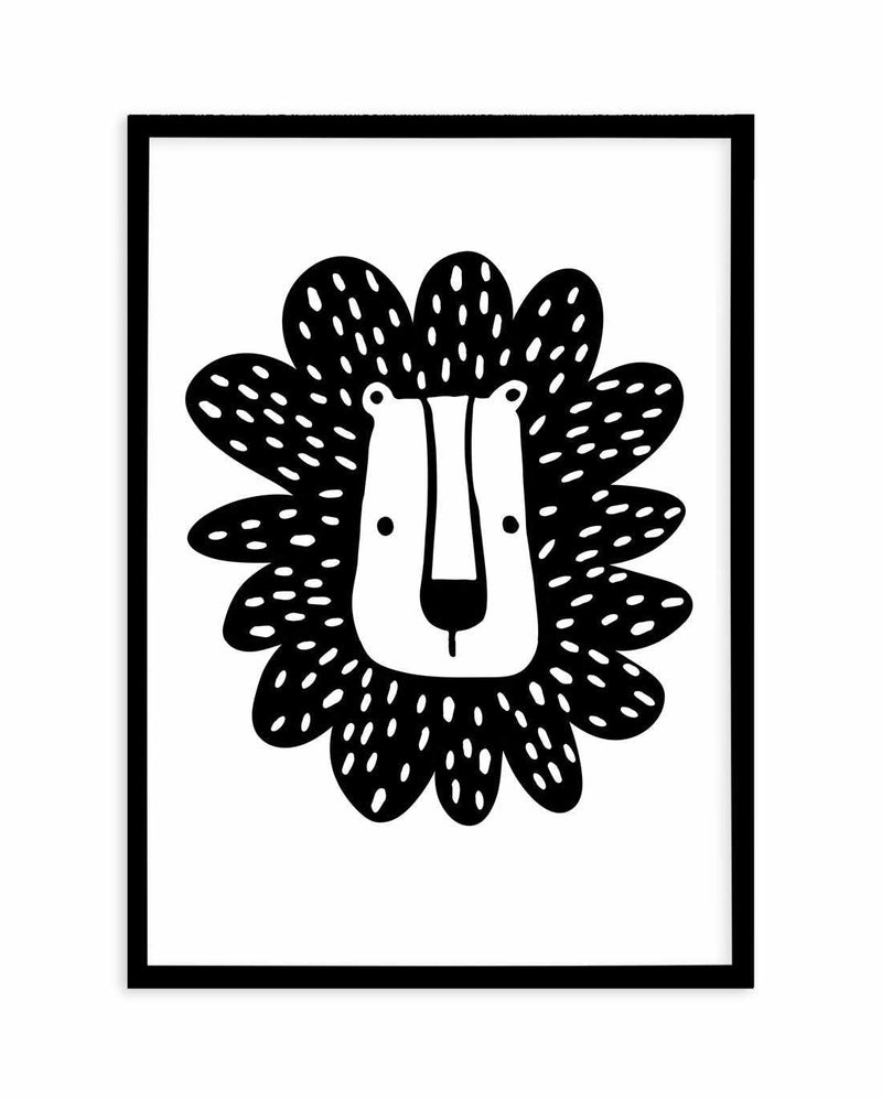 Lion II B&W Art Print-PRINT-Olive et Oriel-Olive et Oriel-A5 | 5.8" x 8.3" | 14.8 x 21cm-Black-With White Border-Buy-Australian-Art-Prints-Online-with-Olive-et-Oriel-Your-Artwork-Specialists-Austrailia-Decorate-With-Coastal-Photo-Wall-Art-Prints-From-Our-Beach-House-Artwork-Collection-Fine-Poster-and-Framed-Artwork