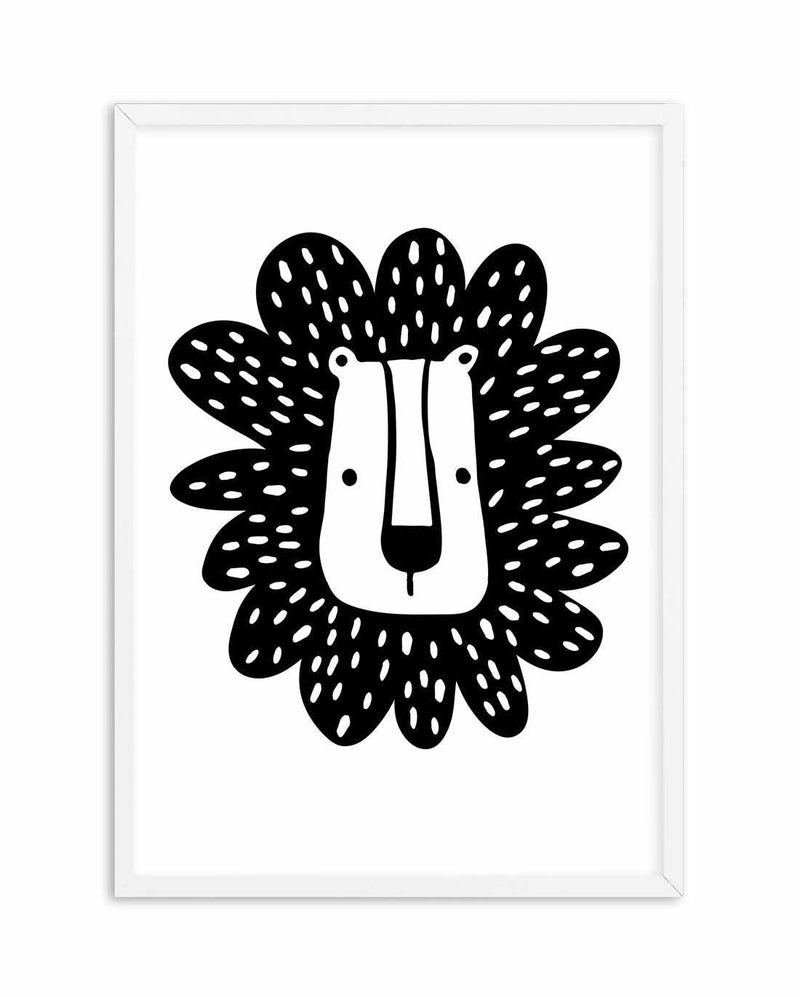 Lion II B&W Art Print-PRINT-Olive et Oriel-Olive et Oriel-A5 | 5.8" x 8.3" | 14.8 x 21cm-White-With White Border-Buy-Australian-Art-Prints-Online-with-Olive-et-Oriel-Your-Artwork-Specialists-Austrailia-Decorate-With-Coastal-Photo-Wall-Art-Prints-From-Our-Beach-House-Artwork-Collection-Fine-Poster-and-Framed-Artwork