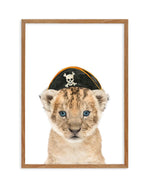 Little Lion Cub | Pirate Hat Art Print-PRINT-Olive et Oriel-Olive et Oriel-Buy-Australian-Art-Prints-Online-with-Olive-et-Oriel-Your-Artwork-Specialists-Austrailia-Decorate-With-Coastal-Photo-Wall-Art-Prints-From-Our-Beach-House-Artwork-Collection-Fine-Poster-and-Framed-Artwork