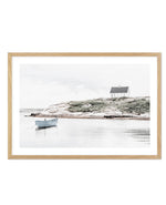 Little Blue Boat Art Print-PRINT-Olive et Oriel-Olive et Oriel-A5 | 5.8" x 8.3" | 14.8 x 21cm-Oak-With White Border-Buy-Australian-Art-Prints-Online-with-Olive-et-Oriel-Your-Artwork-Specialists-Austrailia-Decorate-With-Coastal-Photo-Wall-Art-Prints-From-Our-Beach-House-Artwork-Collection-Fine-Poster-and-Framed-Artwork