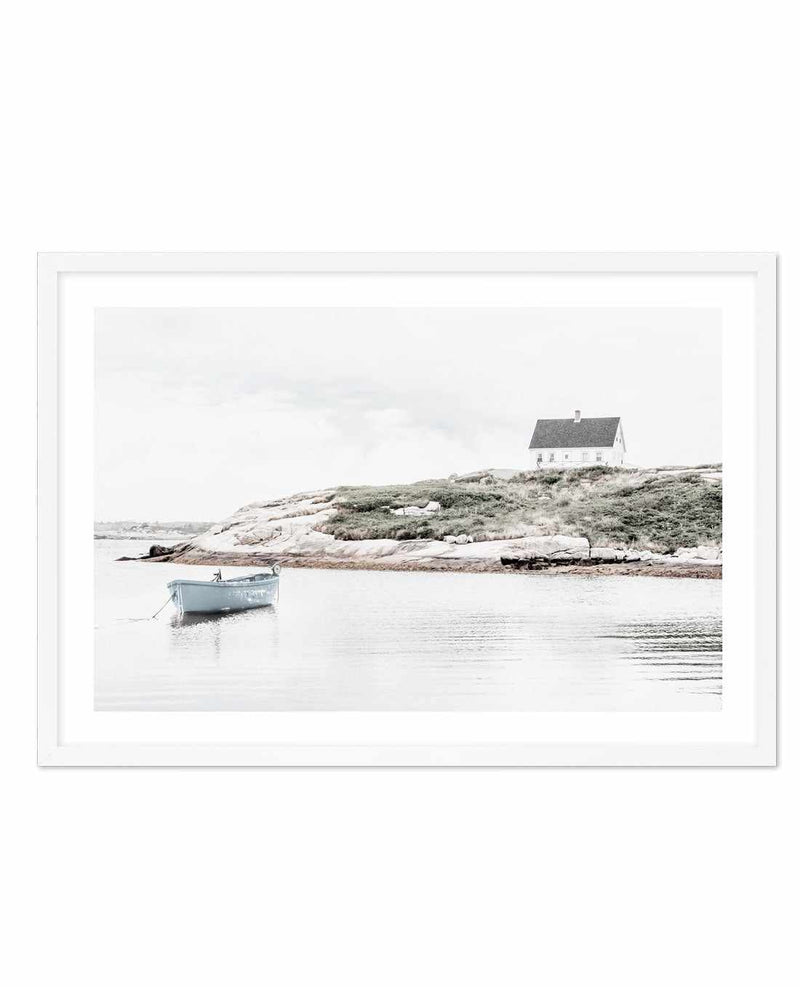 Little Blue Boat Art Print-PRINT-Olive et Oriel-Olive et Oriel-A5 | 5.8" x 8.3" | 14.8 x 21cm-White-With White Border-Buy-Australian-Art-Prints-Online-with-Olive-et-Oriel-Your-Artwork-Specialists-Austrailia-Decorate-With-Coastal-Photo-Wall-Art-Prints-From-Our-Beach-House-Artwork-Collection-Fine-Poster-and-Framed-Artwork