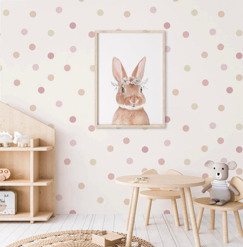 Little Bunny | Flower Crown Art Print-PRINT-Olive et Oriel-Olive et Oriel-Buy-Australian-Art-Prints-Online-with-Olive-et-Oriel-Your-Artwork-Specialists-Austrailia-Decorate-With-Coastal-Photo-Wall-Art-Prints-From-Our-Beach-House-Artwork-Collection-Fine-Poster-and-Framed-Artwork