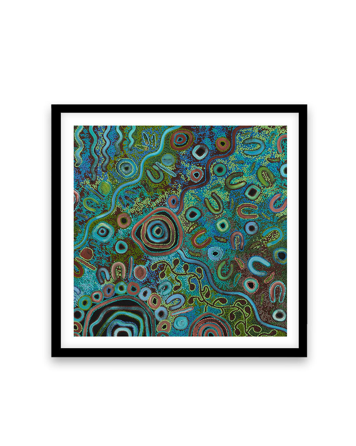 Living on Country II SQ by Kelly Taylor Art Print-PRINT-Order sage mint green framed abstract painting wall art prints online with Olive et Oriel Australia