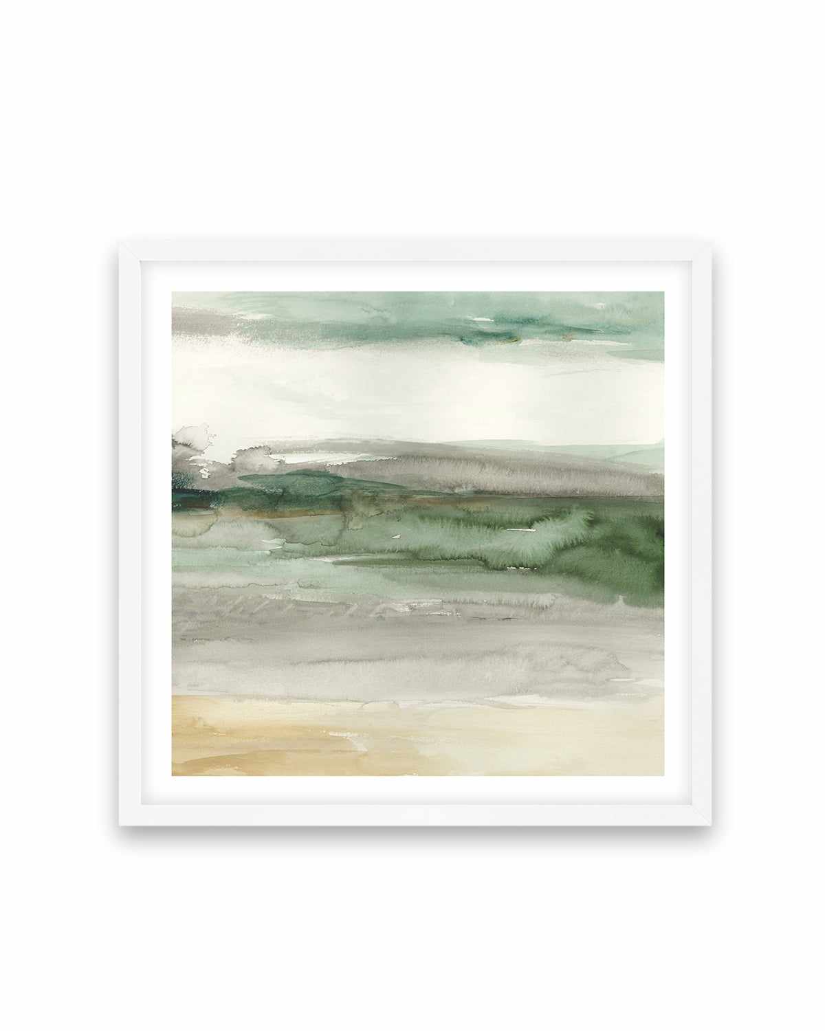 Look Out II Art Print-PRINT-Order sage mint green framed abstract painting wall art prints online with Olive et Oriel Australia