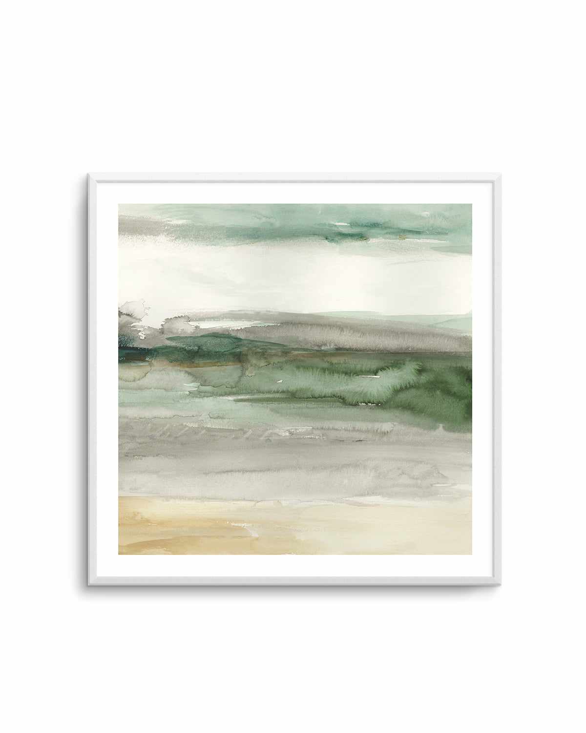 Look Out II Art Print-PRINT-Order sage mint green framed abstract painting wall art prints online with Olive et Oriel Australia