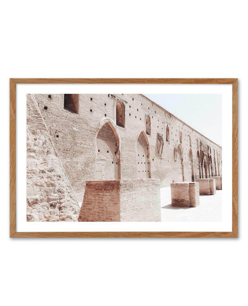 Lost City | Marrakech Art Print-Shop Australian Art Prints Online with Olive et Oriel - Our collection of Moroccan art prints offer unique wall art including moroccan arches and pink morocco doors of marrakech - this collection will add soft feminine colour to your walls and some may say bohemian style. These traditional morocco landscape photography includes desert scenes of palm trees and camel art prints - there is art on canvas and extra large wall art with fast, free shipping across Austral