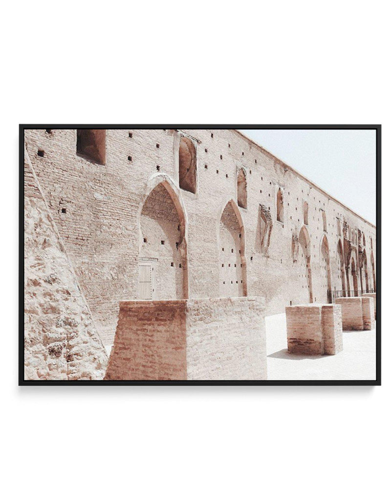 Lost City | Marrakech | Framed Canvas-Shop Australian Art Prints Online with Olive et Oriel - Our collection of Moroccan art prints offer unique wall art including moroccan arches and pink morocco doors of marrakech - this collection will add soft feminine colour to your walls and some may say bohemian style. These traditional morocco landscape photography includes desert scenes of palm trees and camel art prints - there is art on canvas and extra large wall art with fast, free shipping across A