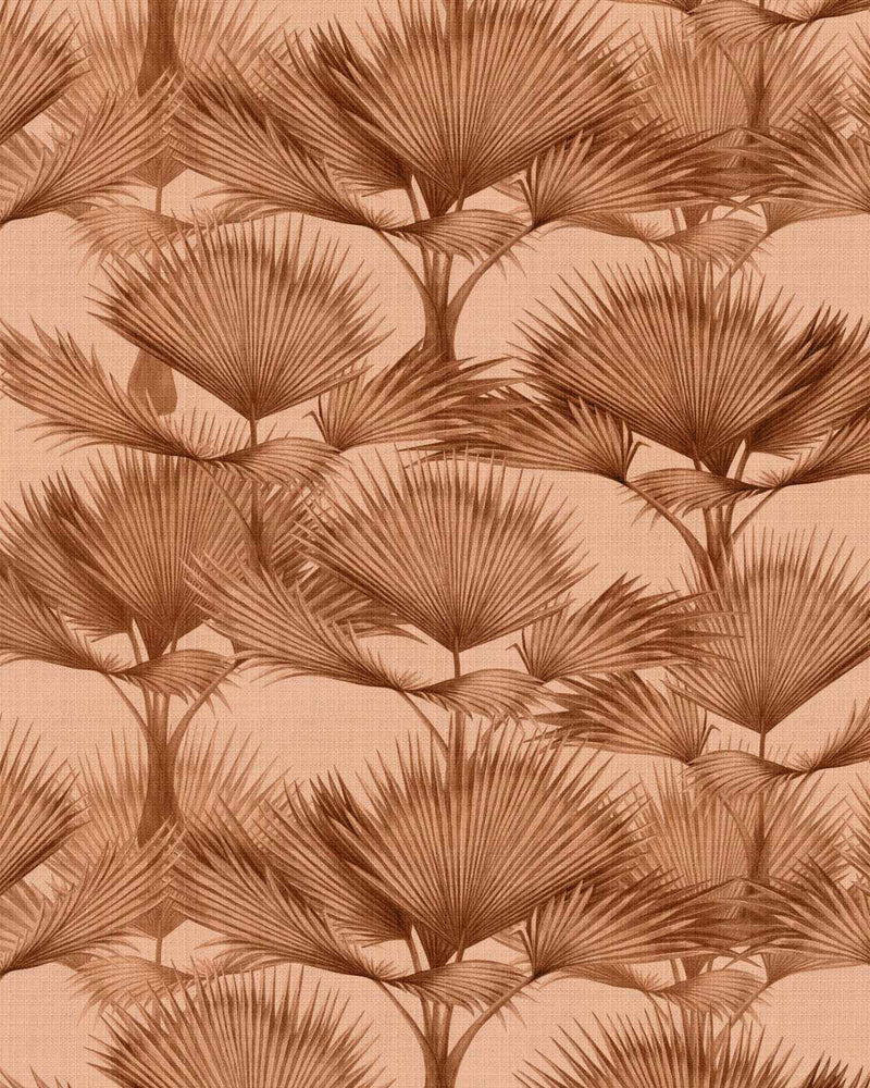 Luxe Fan Palm In Crimson Wallpaper