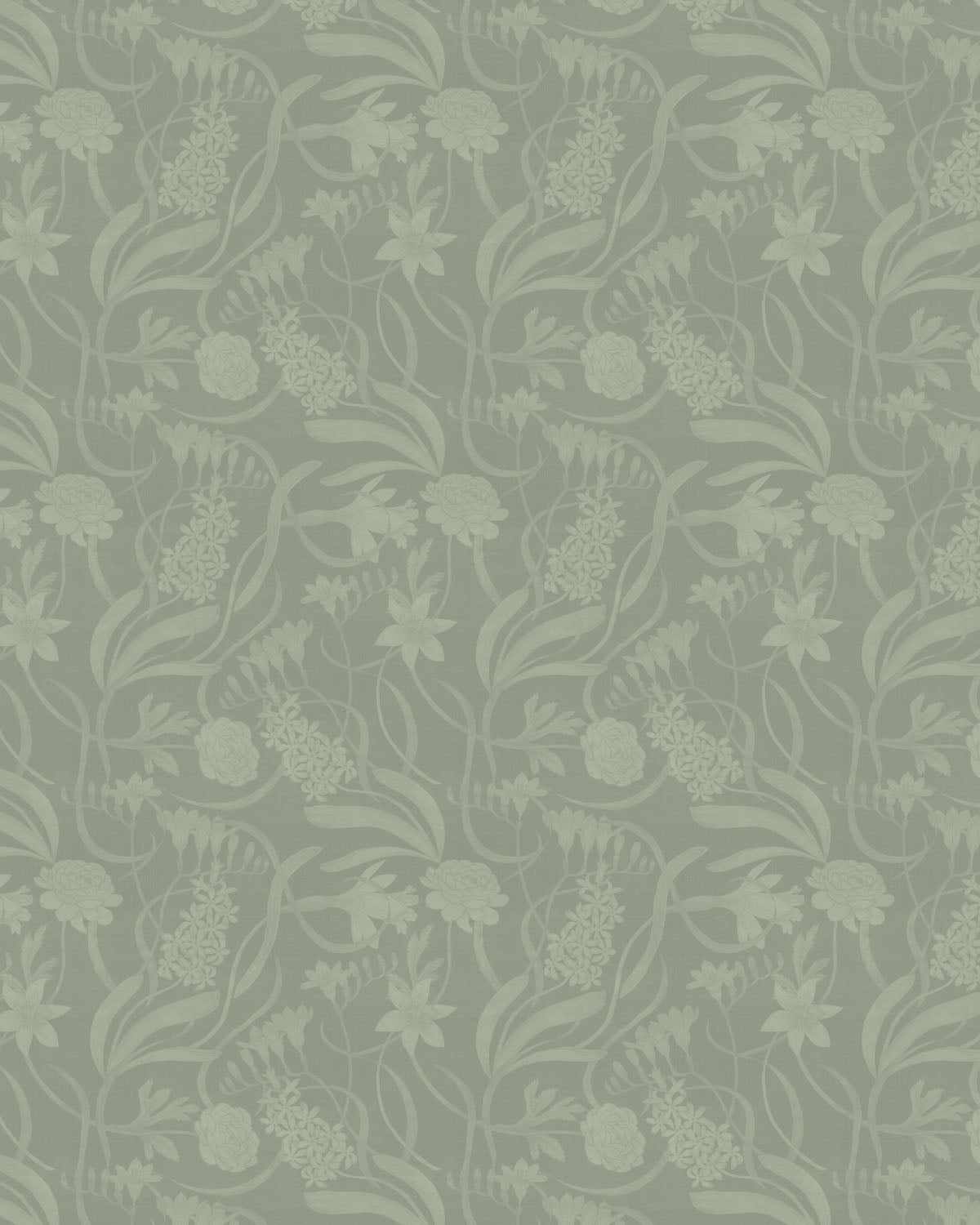 Luxe Floral Vine in Sage Green Wallpaper-Wallpaper-Buy Australian Removable Wallpaper Now Sage Green Wallpaper Peel And Stick Wallpaper Online At Olive et Oriel Custom Made Wallpapers Wall Papers Decorate Your Bedroom Living Room Kids Room or Commercial Interior