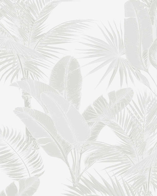 Luxe Tropical in Grey Wallpaper
