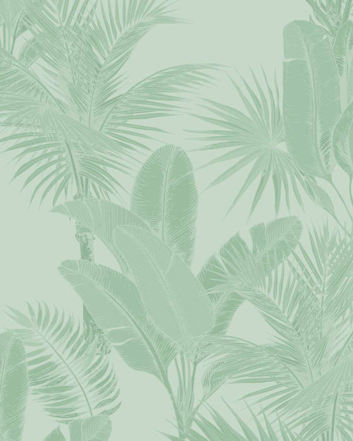 Luxe Tropical in Jungle Green Wallpaper