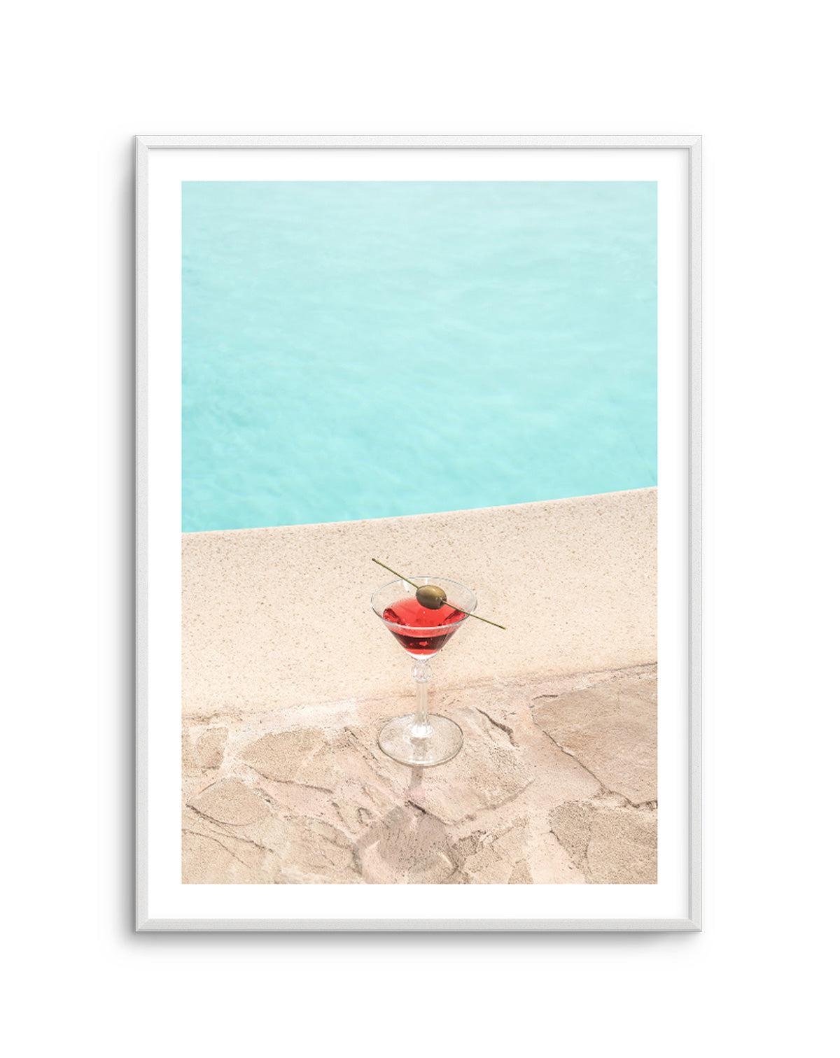 Martini By The Pool Art Print-PRINT-Olive et Oriel-Olive et Oriel-Buy-Australian-Art-Prints-Online-with-Olive-et-Oriel-Your-Artwork-Specialists-Austrailia-Decorate-With-Coastal-Photo-Wall-Art-Prints-From-Our-Beach-House-Artwork-Collection-Fine-Poster-and-Framed-Artwork