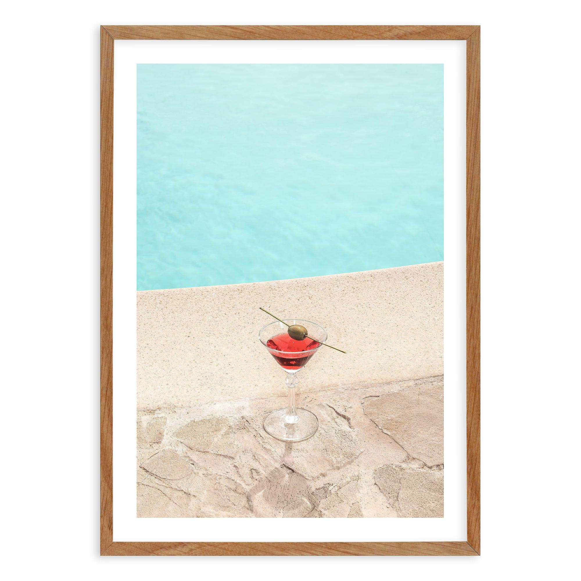 Martini By The Pool Art Print-PRINT-Olive et Oriel-Olive et Oriel-Buy-Australian-Art-Prints-Online-with-Olive-et-Oriel-Your-Artwork-Specialists-Austrailia-Decorate-With-Coastal-Photo-Wall-Art-Prints-From-Our-Beach-House-Artwork-Collection-Fine-Poster-and-Framed-Artwork