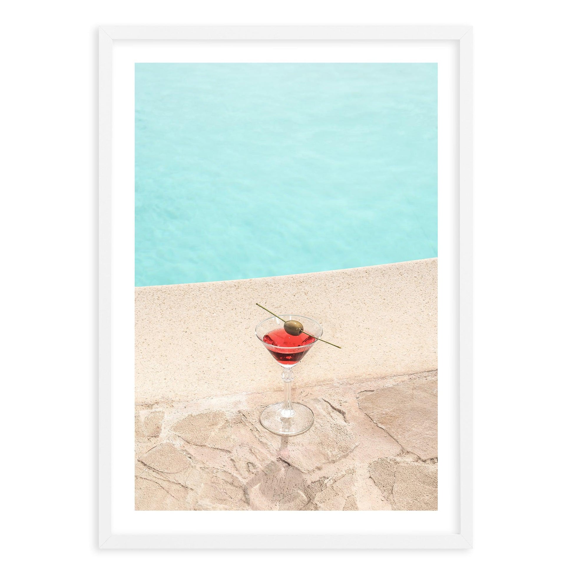 Martini By The Pool Art Print-PRINT-Olive et Oriel-Olive et Oriel-Buy-Australian-Art-Prints-Online-with-Olive-et-Oriel-Your-Artwork-Specialists-Austrailia-Decorate-With-Coastal-Photo-Wall-Art-Prints-From-Our-Beach-House-Artwork-Collection-Fine-Poster-and-Framed-Artwork