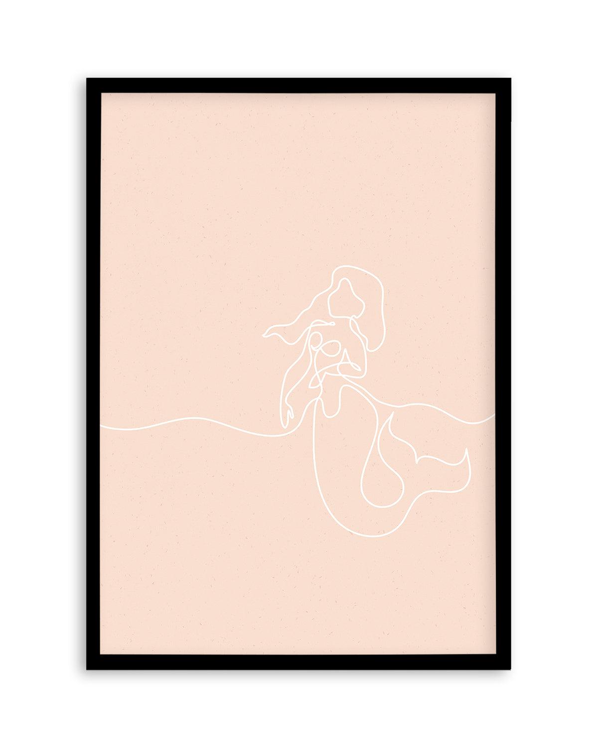 Mermaid Line Art I Art Print-PRINT-Olive et Oriel-Olive et Oriel-Buy-Australian-Art-Prints-Online-with-Olive-et-Oriel-Your-Artwork-Specialists-Austrailia-Decorate-With-Coastal-Photo-Wall-Art-Prints-From-Our-Beach-House-Artwork-Collection-Fine-Poster-and-Framed-Artwork