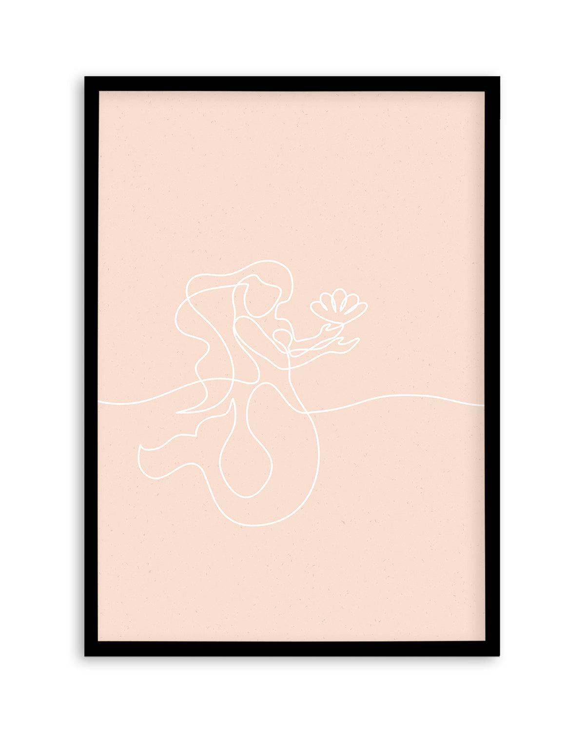 Mermaid Line Art II Art Print-PRINT-Olive et Oriel-Olive et Oriel-Buy-Australian-Art-Prints-Online-with-Olive-et-Oriel-Your-Artwork-Specialists-Austrailia-Decorate-With-Coastal-Photo-Wall-Art-Prints-From-Our-Beach-House-Artwork-Collection-Fine-Poster-and-Framed-Artwork