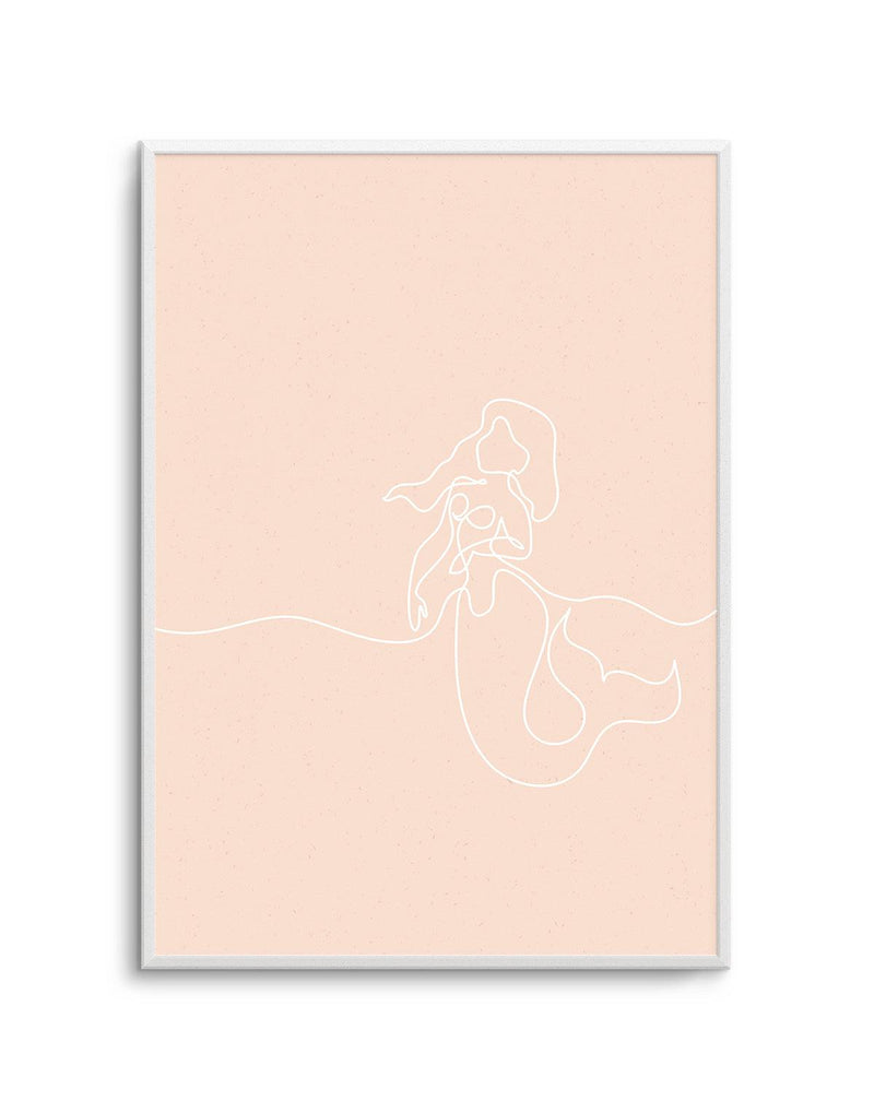 Mermaid Line Art I Art Print-PRINT-Olive et Oriel-Olive et Oriel-Buy-Australian-Art-Prints-Online-with-Olive-et-Oriel-Your-Artwork-Specialists-Austrailia-Decorate-With-Coastal-Photo-Wall-Art-Prints-From-Our-Beach-House-Artwork-Collection-Fine-Poster-and-Framed-Artwork