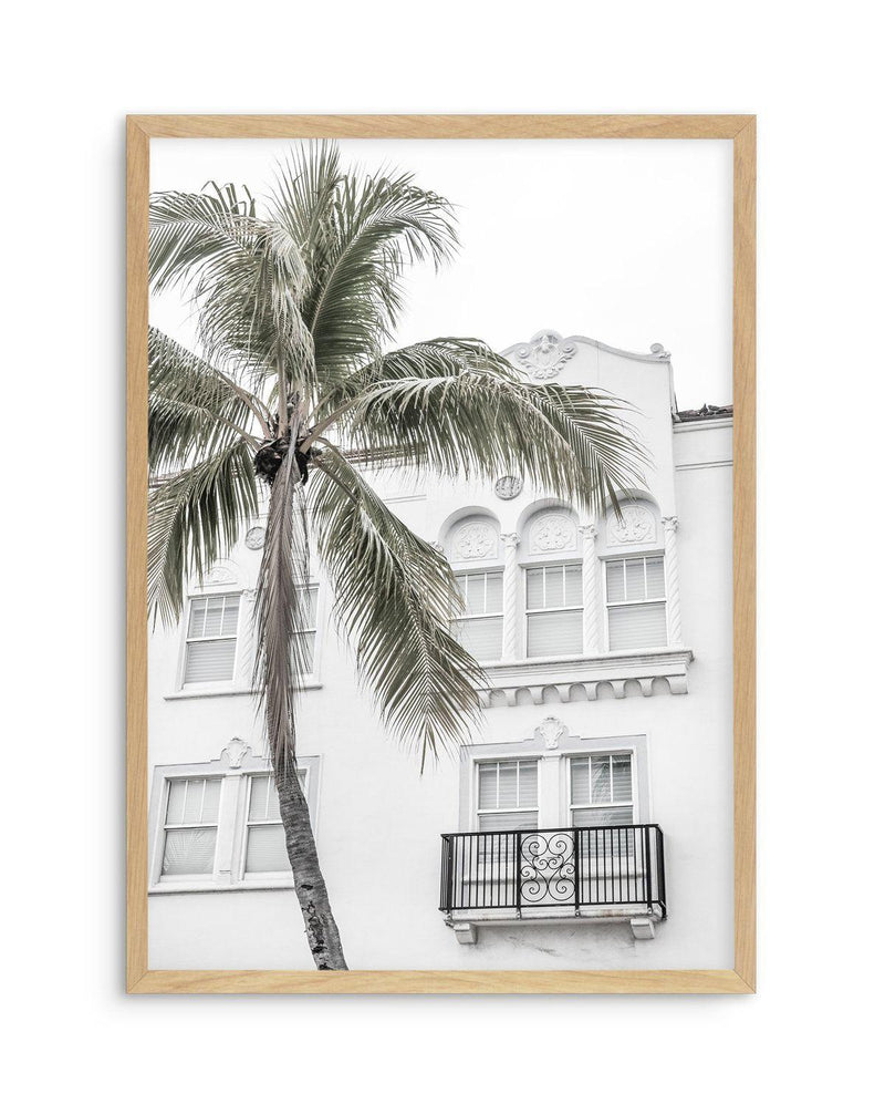 Miami Palm Art Print-PRINT-Olive et Oriel-Olive et Oriel-A4 | 8.3" x 11.7" | 21 x 29.7cm-Oak-With white border-Buy-Australian-Art-Prints-Online-with-Olive-et-Oriel-Your-Artwork-Specialists-Austrailia-Decorate-With-Coastal-Photo-Wall-Art-Prints-From-Our-Beach-House-Artwork-Collection-Fine-Poster-and-Framed-Artwork
