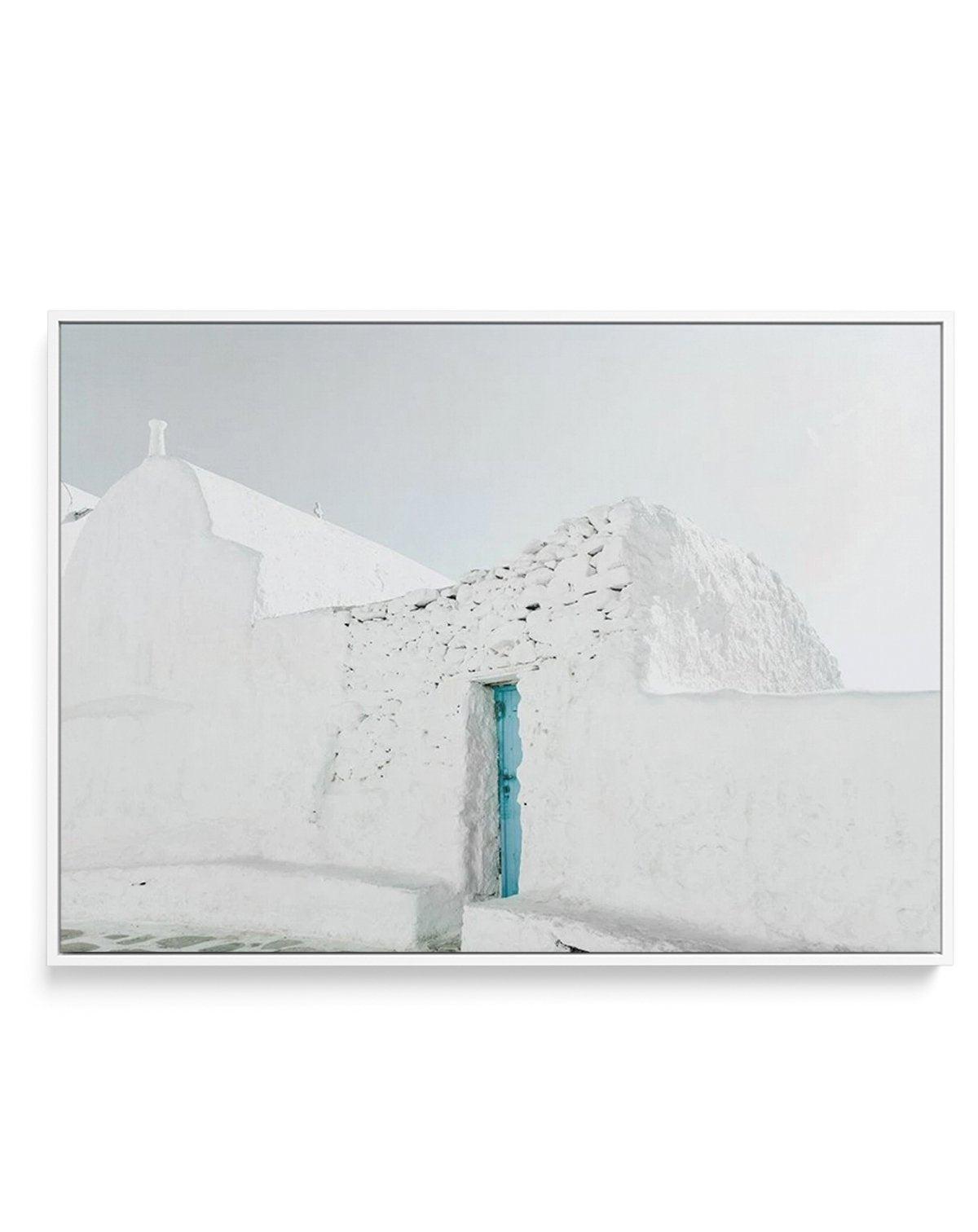 Midday In Mykonos | Framed Canvas-Shop Greece Wall Art Prints Online with Olive et Oriel - Our collection of Greek Islands art prints offer unique wall art including blue domes of Santorini in Oia, mediterranean sea prints and incredible posters from Milos and other Greece landscape photography - this collection will add mediterranean blue to your home, perfect for updating the walls in coastal, beach house style. There is Greece art on canvas and extra large wall art with fast, free shipping ac