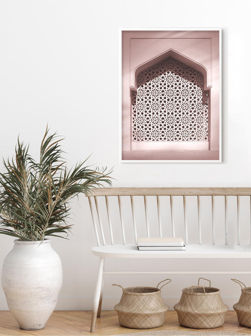 Middle Eastern Arches Art Print-Shop Australian Art Prints Online with Olive et Oriel - Our collection of Moroccan art prints offer unique wall art including moroccan arches and pink morocco doors of marrakech - this collection will add soft feminine colour to your walls and some may say bohemian style. These traditional morocco landscape photography includes desert scenes of palm trees and camel art prints - there is art on canvas and extra large wall art with fast, free shipping across Austral