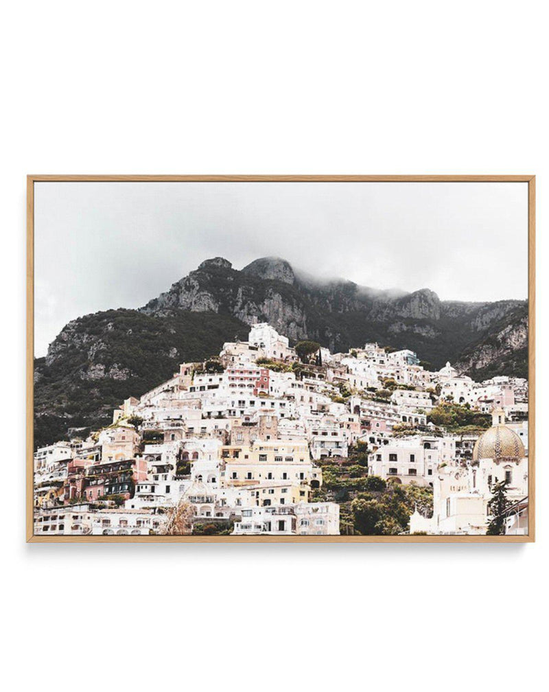 Mist Over Positano | Framed Canvas-CANVAS-You can shop wall art online with Olive et Oriel for everything from abstract art to fun kids wall art. Our beautiful modern art prints and canvas art are available from large canvas prints to wall art paintings and our proudly Australian artwork collection offers only the highest quality framed large wall art and canvas art Australia - You can buy fashion photography prints or Hampton print posters and paintings on canvas from Olive et Oriel and have th