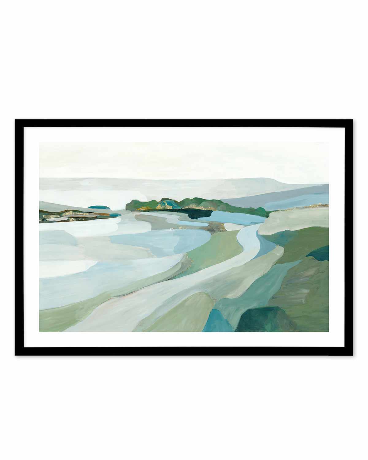 Modern Landscape Art Print-PRINT-Order sage mint green framed abstract painting wall art prints online with Olive et Oriel Australia