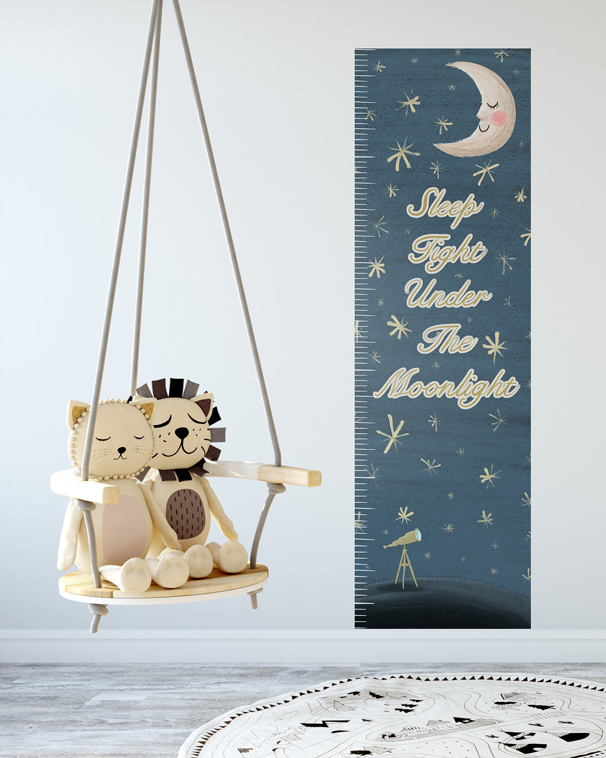 Sleep Tight under the Moonlight Height Chart Decal