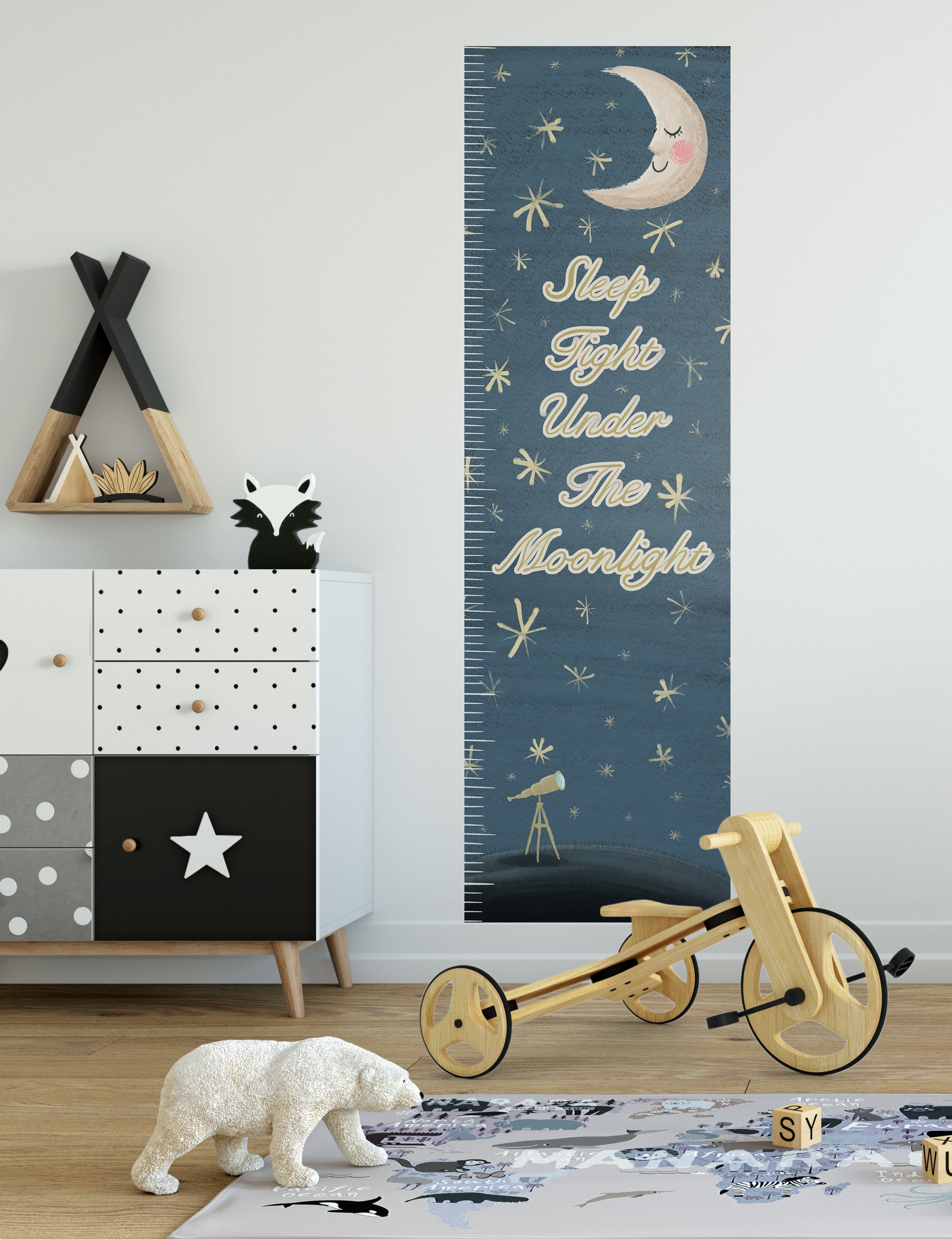 Sleep Tight under the Moonlight Height Chart Decal