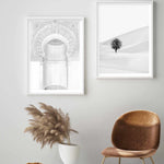 Moroccan Arch | White Art Print-Shop Australian Art Prints Online with Olive et Oriel - Our collection of Moroccan art prints offer unique wall art including moroccan arches and pink morocco doors of marrakech - this collection will add soft feminine colour to your walls and some may say bohemian style. These traditional morocco landscape photography includes desert scenes of palm trees and camel art prints - there is art on canvas and extra large wall art with fast, free shipping across Austral