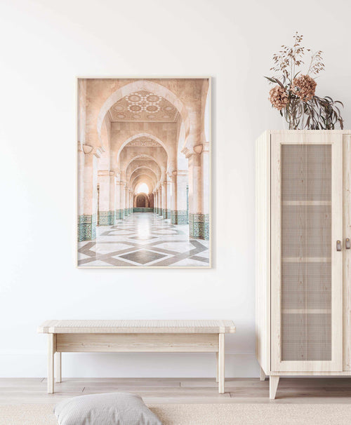 Moroccan Arches | Hassan Art Print-Shop Australian Art Prints Online with Olive et Oriel - Our collection of Moroccan art prints offer unique wall art including moroccan arches and pink morocco doors of marrakech - this collection will add soft feminine colour to your walls and some may say bohemian style. These traditional morocco landscape photography includes desert scenes of palm trees and camel art prints - there is art on canvas and extra large wall art with fast, free shipping across Aust