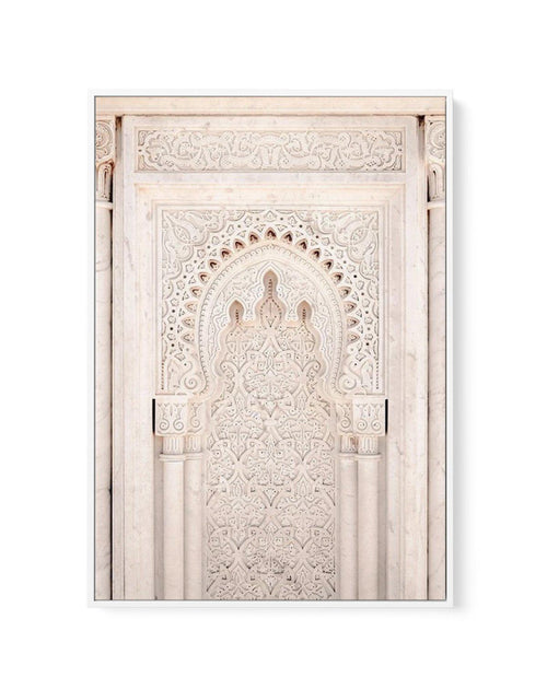 Moroccan Doorway in Nude | Framed Canvas-Shop Australian Art Prints Online with Olive et Oriel - Our collection of Moroccan art prints offer unique wall art including moroccan arches and pink morocco doors of marrakech - this collection will add soft feminine colour to your walls and some may say bohemian style. These traditional morocco landscape photography includes desert scenes of palm trees and camel art prints - there is art on canvas and extra large wall art with fast, free shipping acros