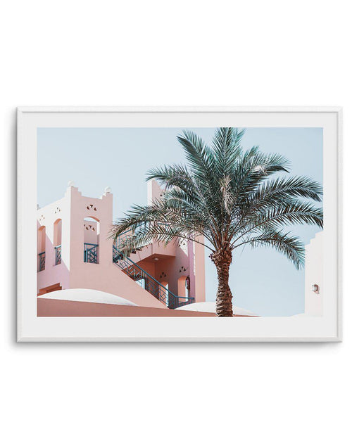 Moroccan Hideaway | LS Art Print-Shop Australian Art Prints Online with Olive et Oriel - Our collection of Moroccan art prints offer unique wall art including moroccan arches and pink morocco doors of marrakech - this collection will add soft feminine colour to your walls and some may say bohemian style. These traditional morocco landscape photography includes desert scenes of palm trees and camel art prints - there is art on canvas and extra large wall art with fast, free shipping across Austra