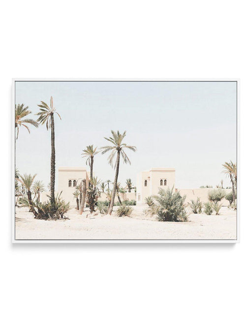 Moroccan Mirage | LS | Framed Canvas-Shop Australian Art Prints Online with Olive et Oriel - Our collection of Moroccan art prints offer unique wall art including moroccan arches and pink morocco doors of marrakech - this collection will add soft feminine colour to your walls and some may say bohemian style. These traditional morocco landscape photography includes desert scenes of palm trees and camel art prints - there is art on canvas and extra large wall art with fast, free shipping across Au